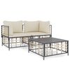 vidaXL Set Divani da Giardino 3 pz con Cuscini Antracite in Polyrattan