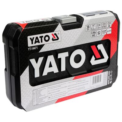YATO Set cricchetto chiavi a tubo in metallo Nero 38 pezzi YT-14471