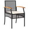 vidaXL Set da Pranzo per Giardino 5 pcs Nero polyrattan