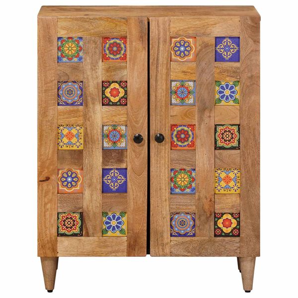 vidaXL Credenza Naturale 60 x 33,5 x 75 cm Legno di mango massello