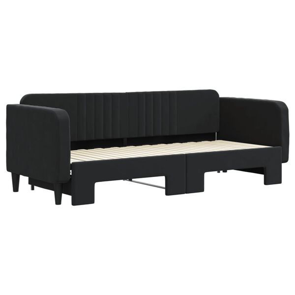 vidaXL Divano Letto con Letto Estraibile Nero 80x200 cm in Velluto