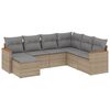 vidaXL Set Divani da Giardino 7 pz con Cuscini Beige in Polyrattan