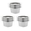 vidaXL Contenitori Gastronorm 12 pz GN 1/6 100 mm in Acciaio Inox