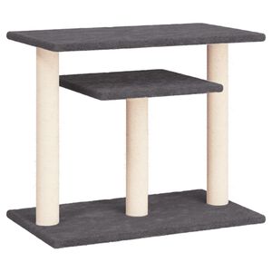 vidaXL Pali Tiragraffi per Gatti con Piattaforme Grigio Scuro 62,5 cm