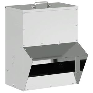 vidaXL Feeder per pollo Argento 20 x 25 x 35 cm Acciaio zincato