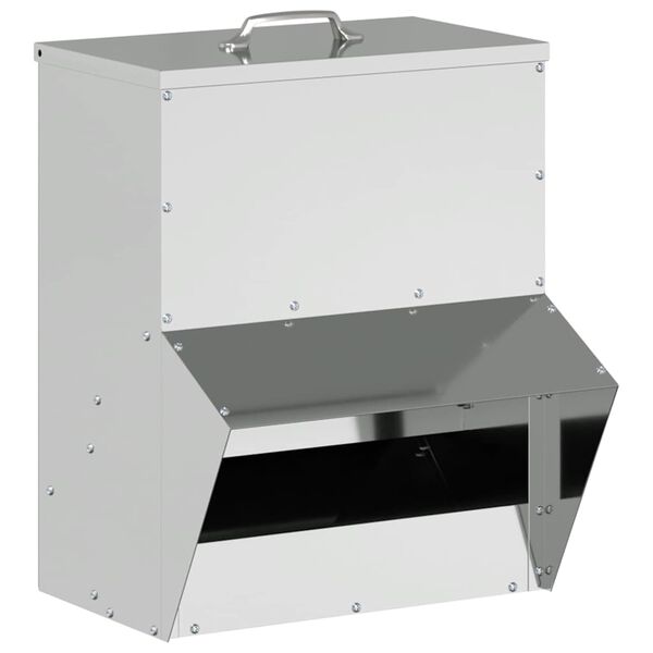 vidaXL Feeder per pollo Argento 20 x 25 x 35 cm Acciaio zincato