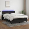 vidaXL Letto a Molle con Materasso e LED Nero 140x190 cm in Tessuto