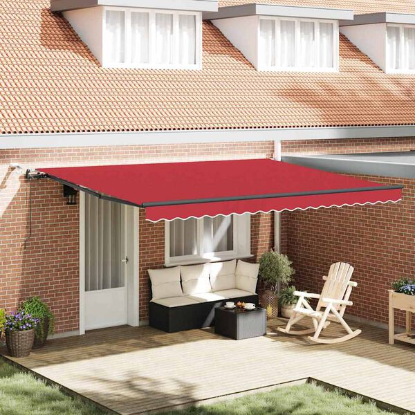 vidaXL Tessuto per Tenda con Rosso 450 × 350 cm Poliestere