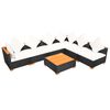 vidaXL Set Divani da Giardino 7 pz con Cuscini in Polyrattan Nero