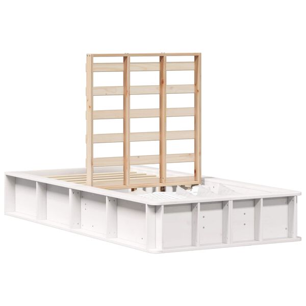 vidaXL Struttura del letto Bianco 80 x 200 cm Pino massello