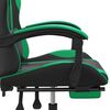 vidaXL Sedia da Gaming con Poggiapiedi Nero e Verde in Similpelle