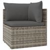 vidaXL Set Divani da Giardino 4 pz con Cuscini in Polyrattan Grigio