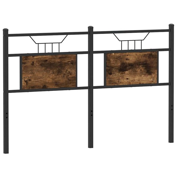 vidaXL Testiera Rovere Fumo 137 cm in Legno Multistrato e Acciaio