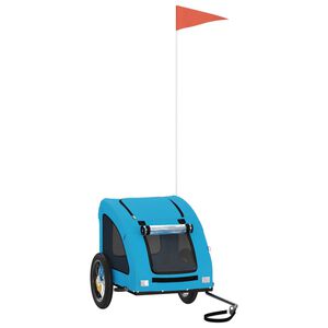 vidaXL Rimorchio da Bici per Animali Blu Oxford e Ferro