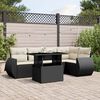 vidaXL Set Divano da Giardino 6 pz con Cuscini Nero in Polyrattan