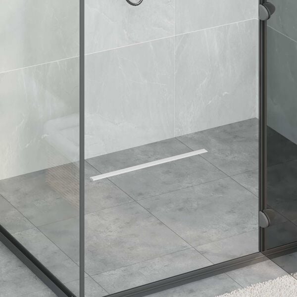 vidaXL Scolascale per doccia a 360&deg; con modello slim Argento 50 cm