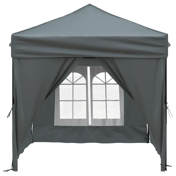 vidaXL Tenda per Feste Pieghevole con Pareti Laterali Antracite 2x2 m