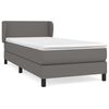 vidaXL Giroletto a Molle con Materasso Grgio 90x200 cm in Similpelle