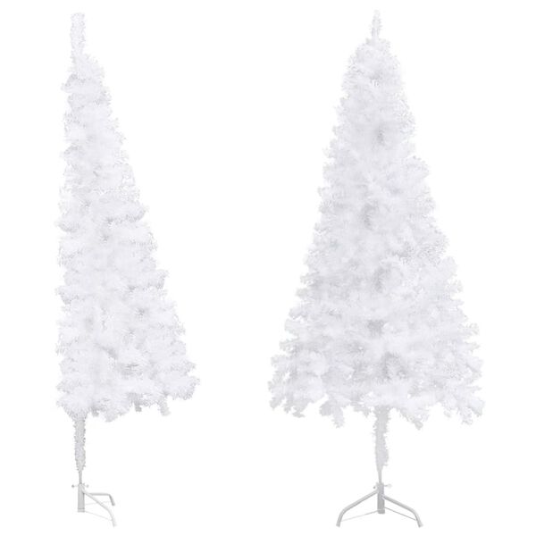 vidaXL Albero di Natale Artificiale ad Angolo Bianco 210 cm PVC