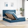 vidaXL Letto con Contenitore Blu Scuro 200 x 200 cm Velluto