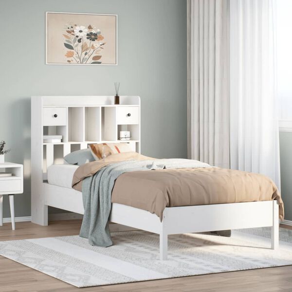 vidaXL Letto con Libreria senza Materasso 75x190 cm in Legno Pino