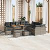 vidaXL Set Divano da Giardino con cuscino 14 pcs Grigio polyrattan