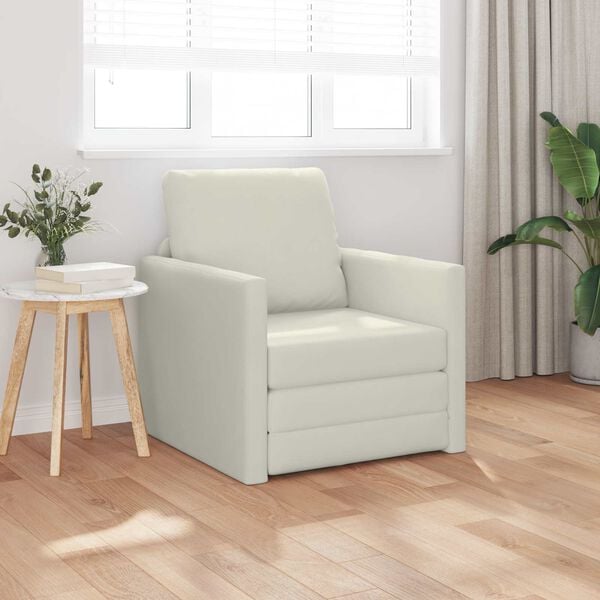 vidaXL Divano letto Crema 74 x 77 x 81 cm Velluto