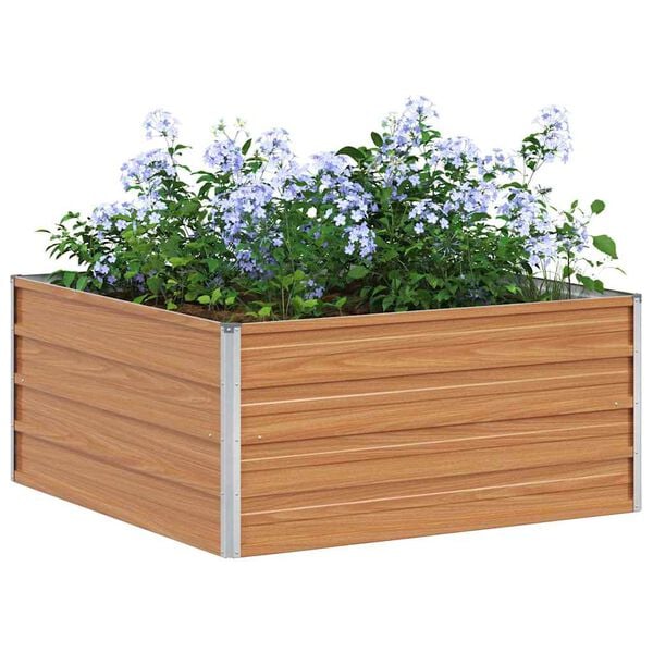 vidaXL Letto rialzato da giardino Marrone Chiaro 100 x 100 x 45 cm