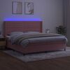 vidaXL Letto a Molle con Materasso e LED Rosa 200x200 cm in Velluto
