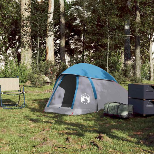 vidaXL Tenda da Campeggio a Cupola per 1 Persona Blu Impermeabile