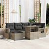 vidaXL Set Divani da Giardino 7pz con Cuscini Grigio Chiaro Polyrattan