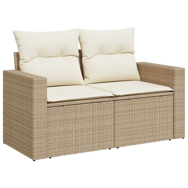 vidaXL Set Divano da Giardino 9 pcs Beige polyrattan
