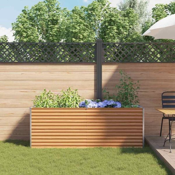 vidaXL Letto rialzato da giardino 195 x 50 x 68 cm Acciaio zincato