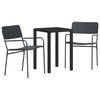 vidaXL Set Mobili da Esterno 3 pz Antracite Acciaio