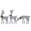 vidaXL Famiglia Renne Natalizie 270x7x90 cm Rete Argento Bianco Freddo