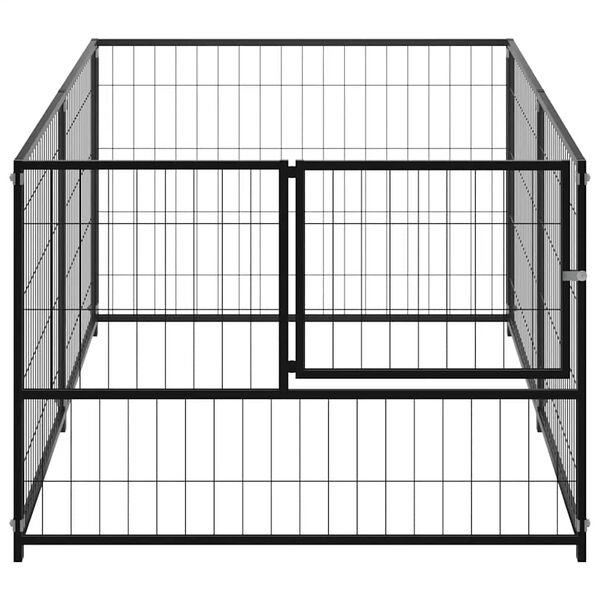 vidaXL Gabbia per Cani Nera 200x100x70 cm in Acciaio