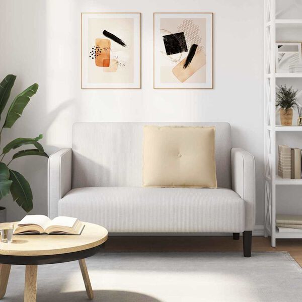 vidaXL Cuscino per Schiena Crema 60 x 50 cm Tessuto in Microfibra