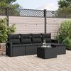vidaXL Set Divano da Giardino 6 pz con Cuscini Nero in Polyrattan