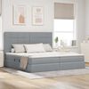 vidaXL Letto con contenitore e materasso Grigio chiaro 200 x 200 cm