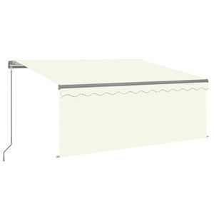vidaXL Tenda da Sole Retrattile Manuale con Parasole 3x2,5 m Crema