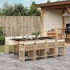 vidaXL Set da Pranzo da Giardino 9 pz con Cuscini Beige in Polyrattan