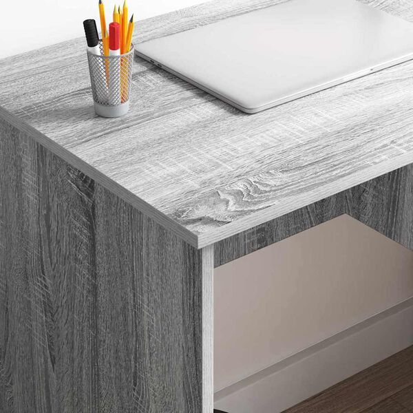 vidaXL Scrivania Grigio sonoma 90 x 49.5 x 75 cm Legno multistrato