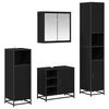 vidaXL Set di mobili per il bagno 4 pcs Rovere Nero Legno multistrato