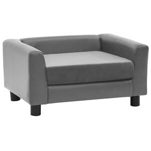 vidaXL Divano per Cani Grigio 60x43x30 cm in Peluche e Similpelle