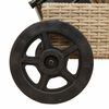 vidaXL Lettino Prendisole con Ruote e Cuscino in Polyrattan Beige