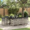vidaXL Set da Pranzo per Giardino 9 pcs Grigio chiaro polyrattan