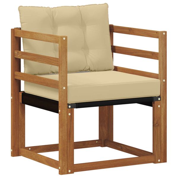 vidaXL Divano da esterno Legno di Acacia Massello e Textilene Naturale