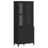 vidaXL Credenza VIKEN Nera 80x40x190 cm in Legno Massello di Pino