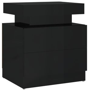 vidaXL Comodino Nero Lucido 45x35x52 cm in Legno Multistrato