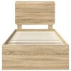 vidaXL Struttura del letto Rovere Sonoma 75 x 190 cm Pino massello